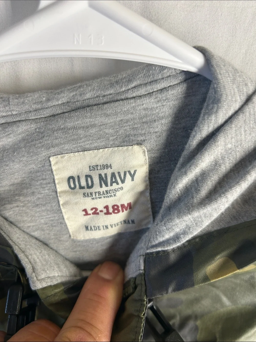 Old Navy Toddlers' Gray Hooded Camo Jacket